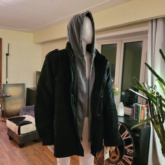 NWT Levi's Men's Washed Cotton Military Jacket with Removable Hood, 4XL - Picture 4 of 13